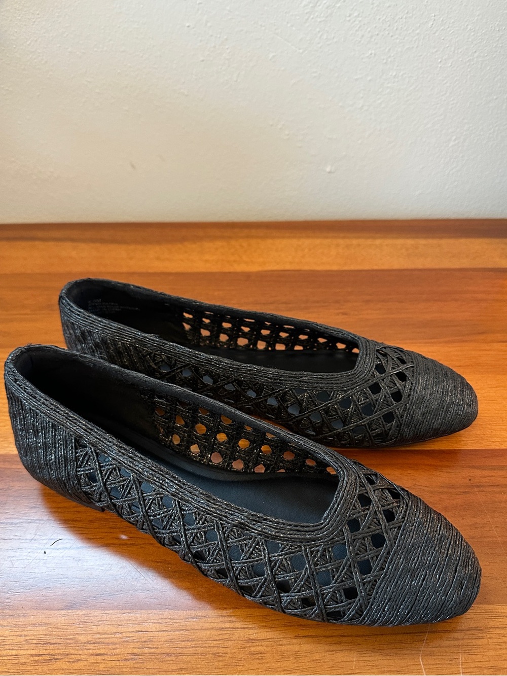 Aerosoles Sz 6.5 NWOT Women’s Black Woven Ballet Flats - Classic Comfort